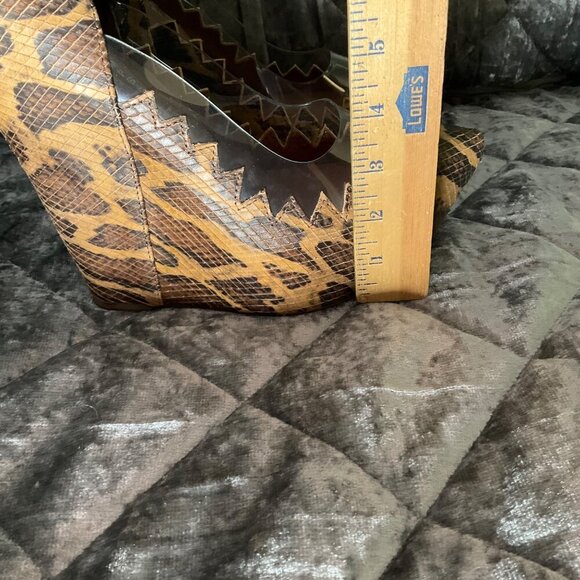 Jeffrey Campbell Audrey-Two Wedge Heels 9 Leather- Animal Print platform party - Picture 6 of 15